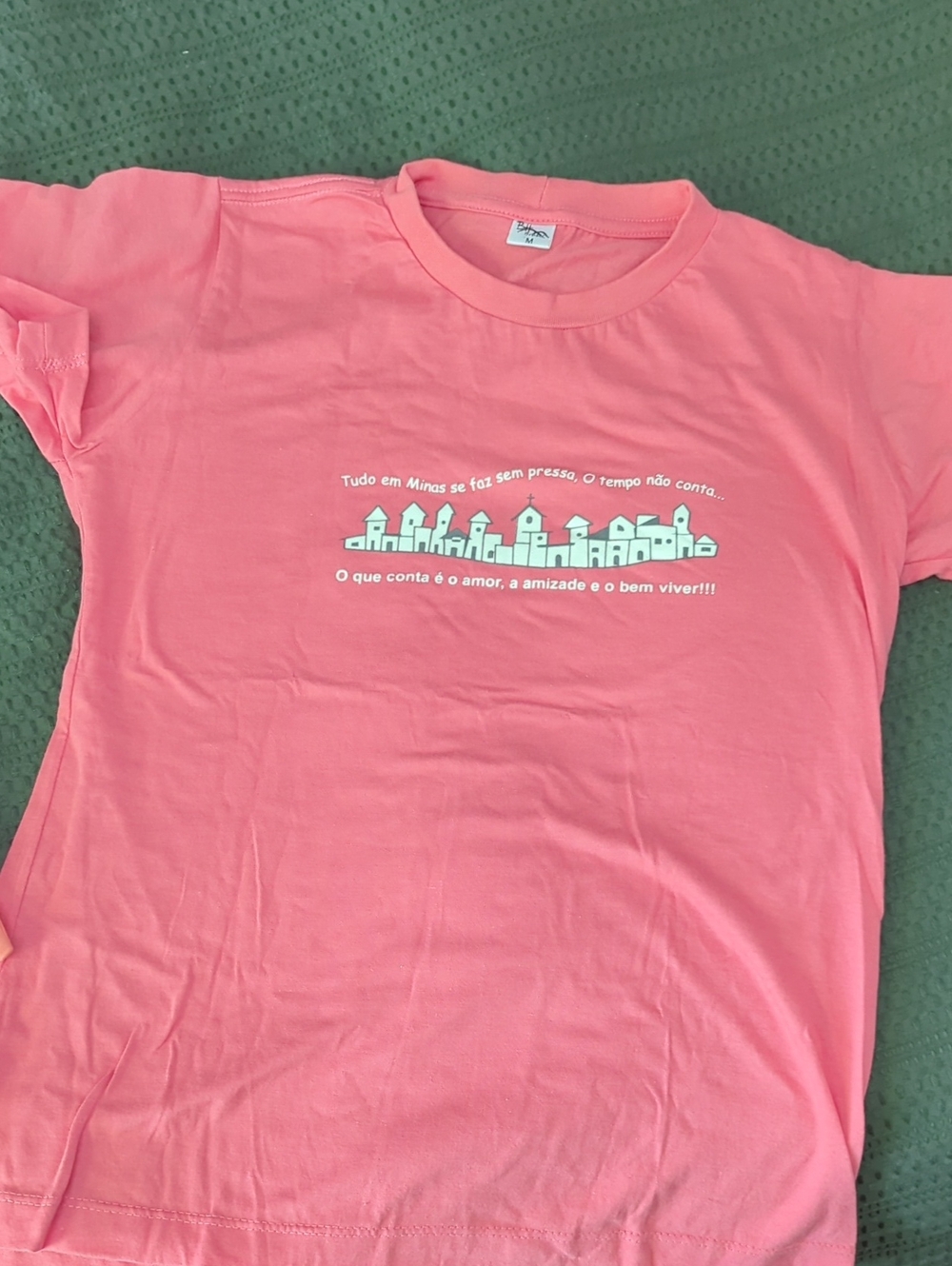 Coral Pink Graphic Short Sleeve Tee - Unbranded